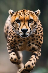 Obraz premium Majestic Cheetah in Full Sprint: Wildlife Action Shot