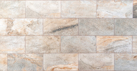 Banner with wall texture and tiles in gray, beige, and orange