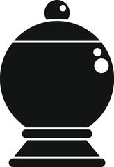 Obraz premium Magic ball predicting the future with bubbles inside icon in simple style isolated on white background