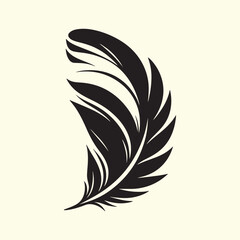 Editable Black Bird Feather Silhouette Design on Transparent Background