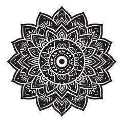 Mandala silhouette with interconnected circles