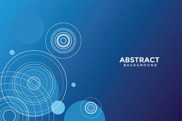 Abstract blue background with geometric circular patterns. Abstract background in gradient blue featuring geometric circular patterns and minimalistic design elements.