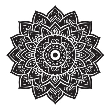 recommend clip art: Mandala silhouette with interconnected circles