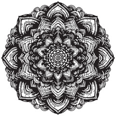 Vector of a mandala with intricate beadwork design.eps
