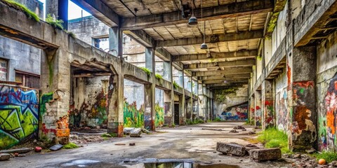 Naklejka premium abandoned factory in the city