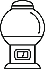 Line drawing of a bubble gum machine dispensing sweet candy