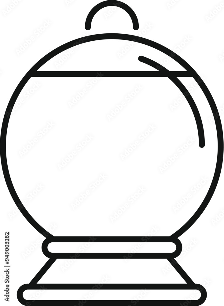 Poster simple illustration of an empty snow globe with a closed lid on a stand