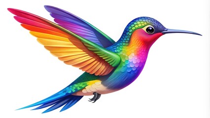 Fototapeta premium colorful whimsical hummingbird icon for social media platform