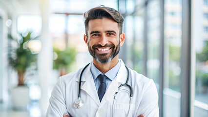 calm and gentle medical professionalism with a smiling face