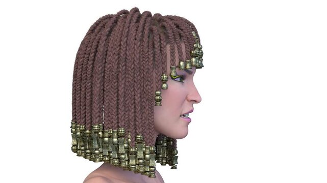 クレオパトラメイクの女性
3DCGレンダリング