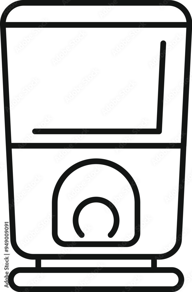 Poster simple linear icon of a smart trash can, ideal for websites and mobile apps