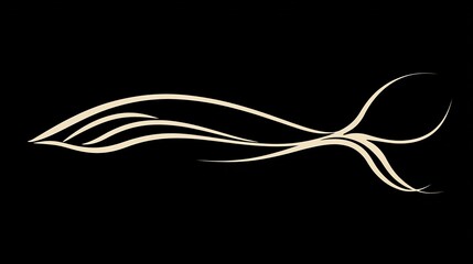 Minimalist fish shape with just two curved lines suggesting the body and fins