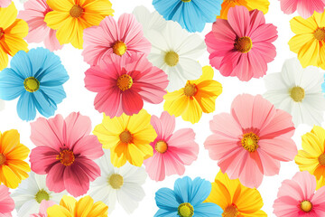 Fototapeta premium Bright summer pattern with beautiful flowers