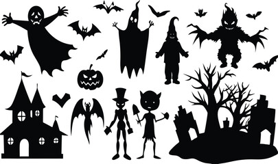 halloween vector silhouettes
