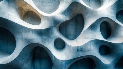 A close up of a concrete wall with holes in it