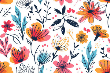 Elegant floral ornament with leaves