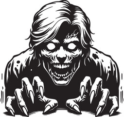 Halloween Scary Zombie Man Stylized Vector Illustration