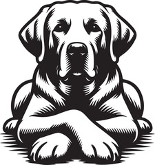  Labrador Dog Paws Crossed Stylized Vector Illustration