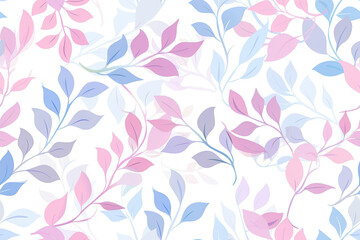 Fototapeta premium Seamless pattern with petals in blue and pink shades