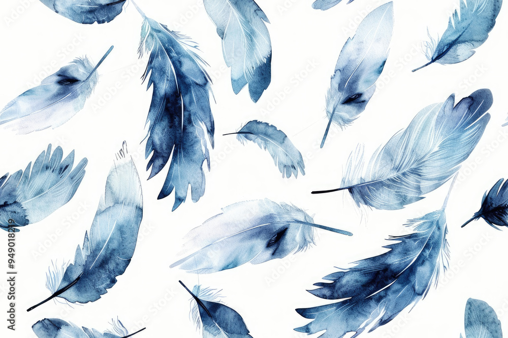Poster seamless pattern with feathers