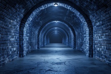 Fototapeta premium Brick tunnel with light at the end
