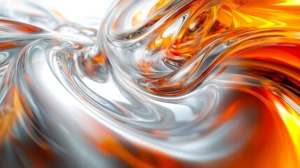 An orange and silver abstract background with a white background