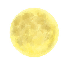 月のイラスト　手描き　水彩風