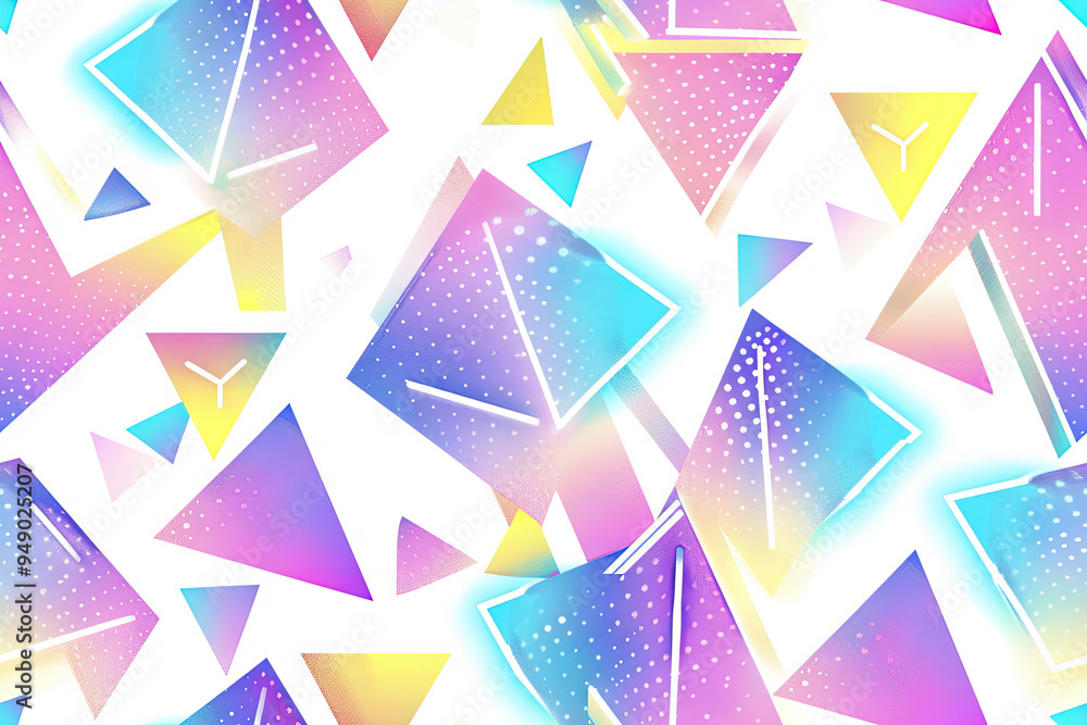 Aufkleber pattern with gradient triangles on white background