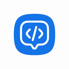 speech bubble talk code coding programming icon