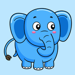 Hand drawn elephant character illustration, vector stock illustration