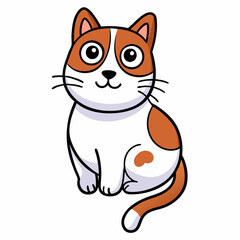 Hand drawn cat character illustration, vector stock illustration