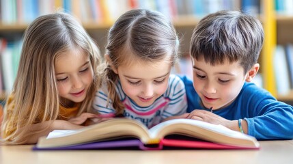 two children reading a book