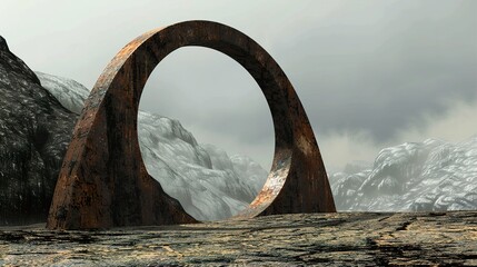 Fototapeta premium Rusty Archway in a Mountain Landscape