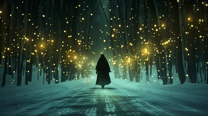 Christmas night with lights 