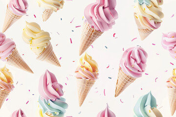 Summer sweet background with ice cream