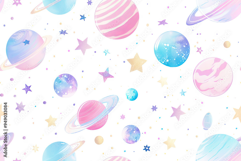 Poster cosmic pattern with planets