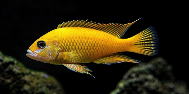 Yellow mbuna cichlid Labeotropheus fuelleborni