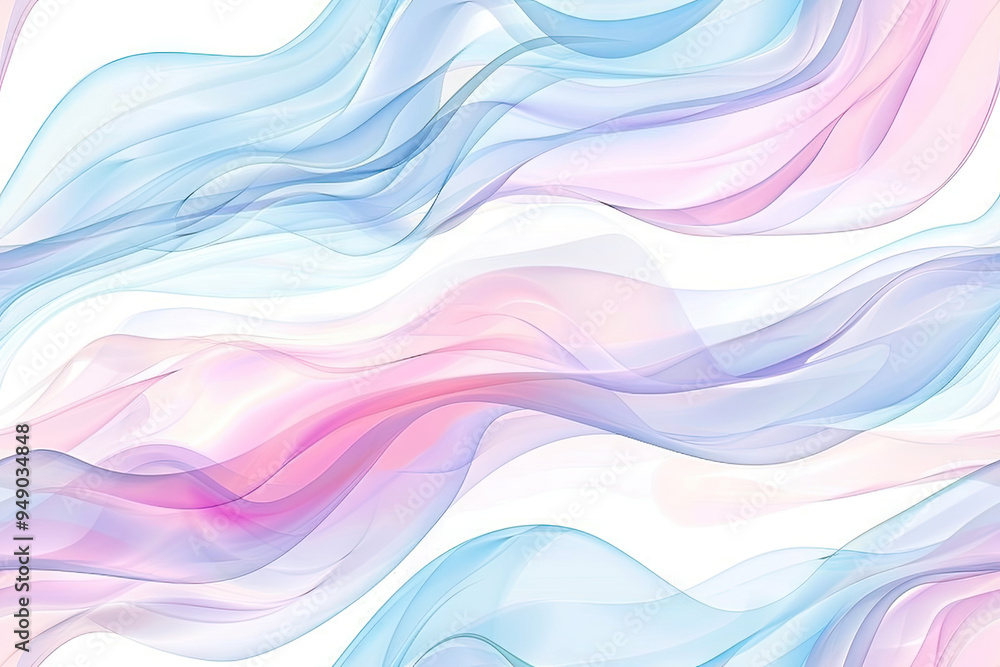 Poster light airy pattern with smooth lines, gradient waves on white background.