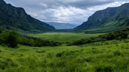 View Valley With Mountains The Background