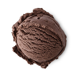 Chocolate ice cream isolated on white background