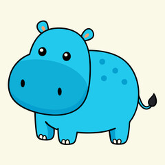 Illustration of colorful cartoon character hippo stock illustration