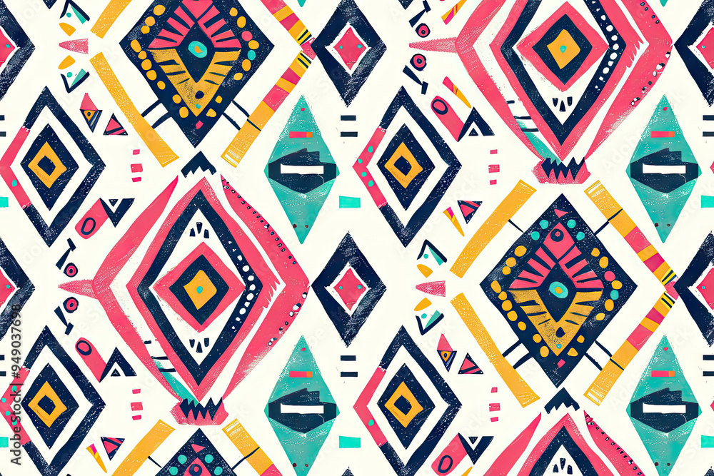 Aufkleber a geometric pattern made of triangular elements forming a symmetrical composition.