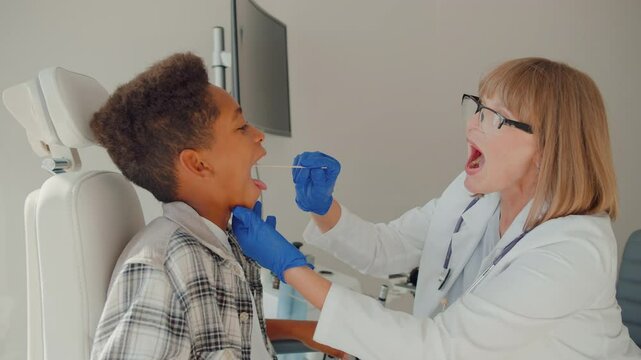 Ent specialist open mouth for example of required action