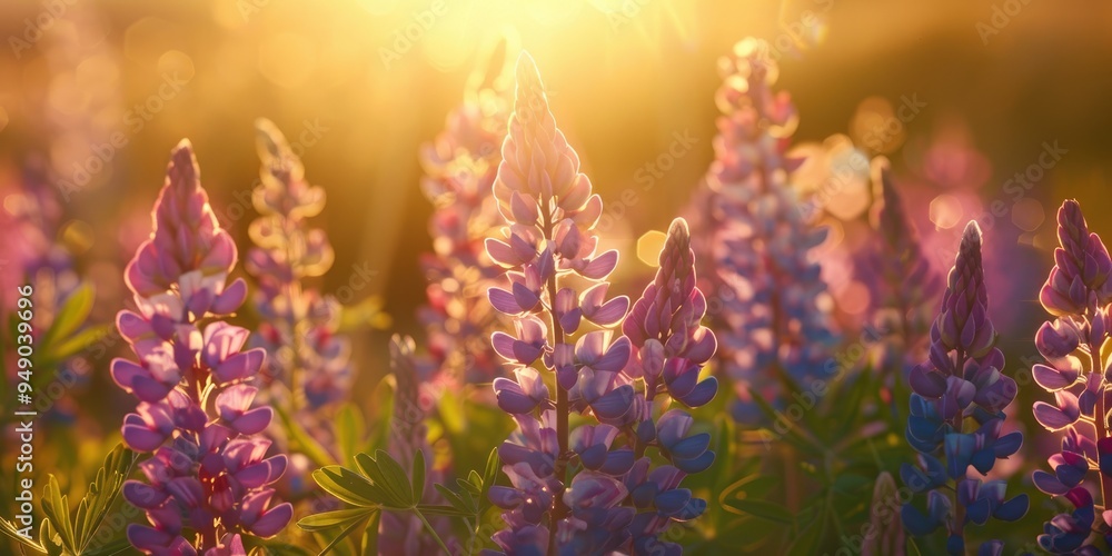 Poster native north american lupine flowers enhancing spring gardens with vibrant color and soil enrichment