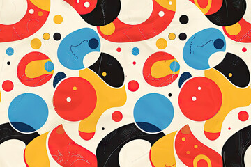 Naklejka premium Bright abstract pattern with geometric elements in a retro style for stylish design. Geometric background with circles