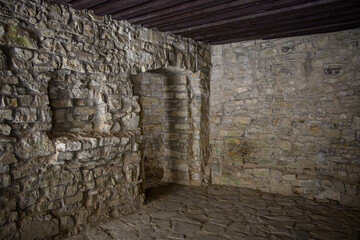 The inner part of the wall and the entrance of the ruin.