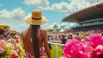 Fototapeta premium Melbourne Cup in Australia. horse racing