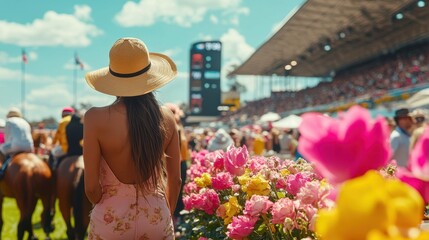 Fototapeta premium Melbourne Cup in Australia. horse racing