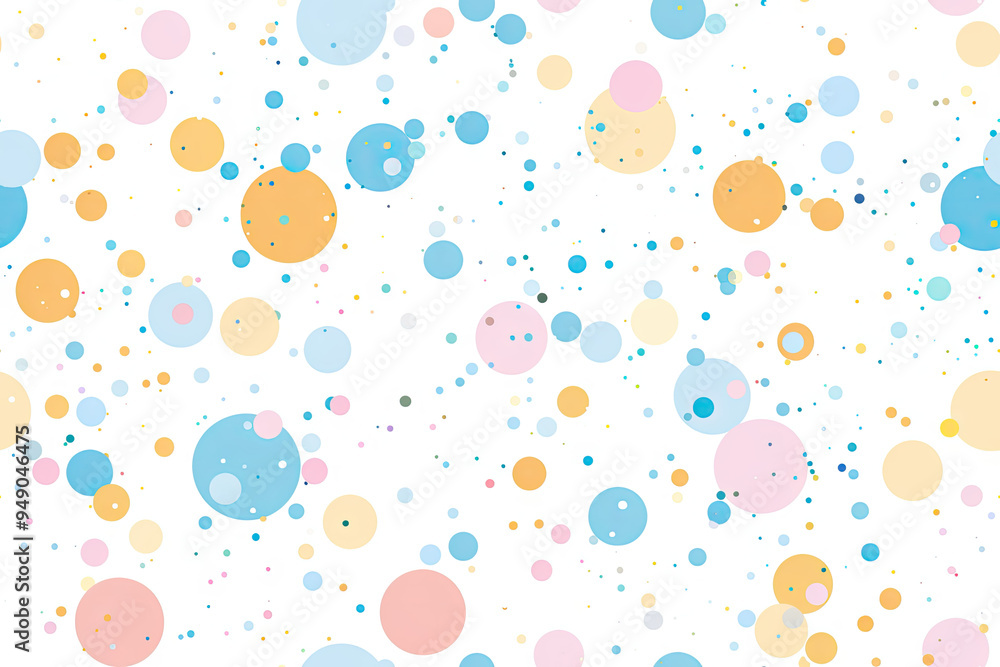 Poster seamless pattern with colored pastel circles of different sizes