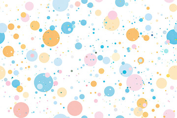 Seamless pattern with colored pastel circles of different sizes